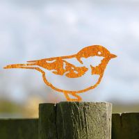 Rustic Steel Fence Topper with Coal Tit Design
