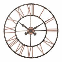 Contemporary Rustic Copper Wall Clock 