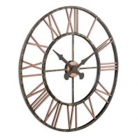 Large Contemporary Rustic Copper Wall Clock 