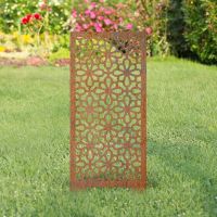Rustic Geometric Floral Garden Screen