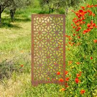 Decorative symmetrical flower pattern garden screen