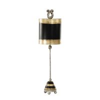 Tiberius Aged Silver, Black & Gold Table Lamp 