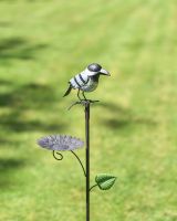 Rustic Hand Painted Bird on Garden Spike 