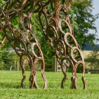 Close-up of the Rustic Horseshoes on the Elephant Sculpture