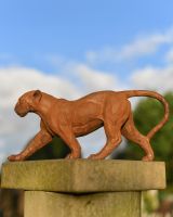 Rustic Leopard Garden Sculpture