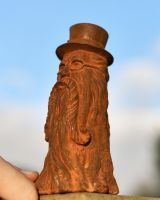 Rustic Bearded Man Garden Sculpture Scale Shot