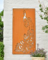 Rustic Peacock Garden Wall Art