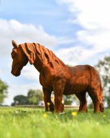 Side view of Miniature Pony Facing Right Rustic Cast Iron Sculpture