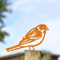 Rustic Reed Bunting Steel Fence Topper