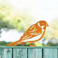 Rustic Reed Bunting Steel Fence Topper in Situ