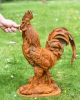 Scale image of Rustic Rooster Cast Iron Sculpture