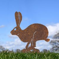 Rustic Running Hare Silhouette in Situ
