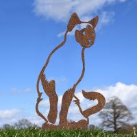Rustic Sitting Siamese Cat Silhouette in Situ