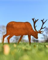 Rustic Cast Iron Stag Sculpture 
