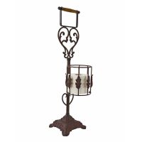 Ornate Rustic Brown Free Standing toilet Holder