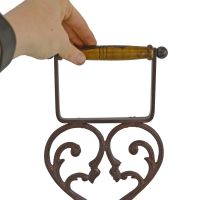 Heart Design Free Standing Toilet Roll Holder Scale