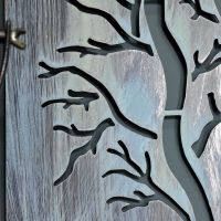 Close-up of the Rustic Finish on the Tree Wall Art