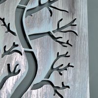 Close-up of the Rustic Finish on the Tree Wall Art