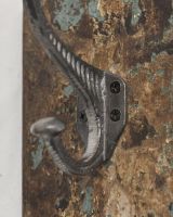 Close up of the dark Rustic Wood And Iron Coat Hook