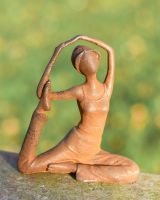 Rustic Cast Iron Woman In Yoga Pose Garden Sculpture