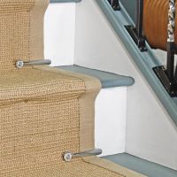 Bright Chrome Florentine Stair Clips on Stairs