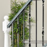 Black Iron Stair Spindle Sets Installed In Modern Staircase