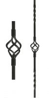 Single Basket Double Fine Twist Stair Spindle - Full Length