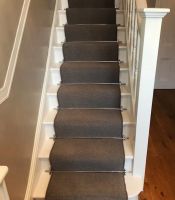 Ball Finial Bright Chrome Stair Rods in Situ on a Stair Case