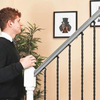 "Grosvenor" Rope Twist Stair Spindle with Brackets to Scale