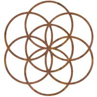 "Seed of Life" Steel Wall Art in a Rustic Finish