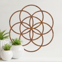 Rustic "Seed of Life" Steel Wall Art in the Home