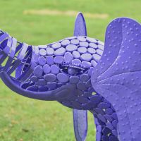 Close-up of the Face of the "Sambaku" Garden Elephant Sculpture