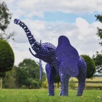 "Sambaku" Garden Elephant Sculpture in Situ in the Garden