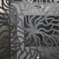 Close up of metal and black finish aurora designClose up of metal and black finish aurora design