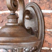 Close-up of the Bronze Finish on the Wall Lantern