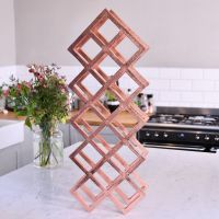 "Geometric Grid" Wine Rack in Copper finish 