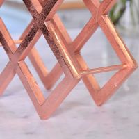 Close up of Geometric Grid Wine Rack 