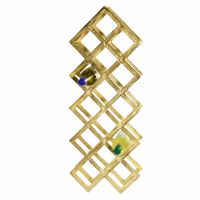 Gold "Geometric Grid" Wine Rack