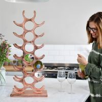 "Tree" Copper Wine Rack in Kitchen Setting 