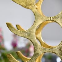 Close up of "Tree" Wine Rack in Gold Finish 