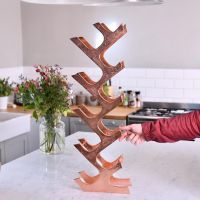 "Art Deco" Copper Wine Rack on Kitchen Countertop 
