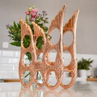 Side view of Copper "Angel Wings" Wine Rack in Kitchen Setting 