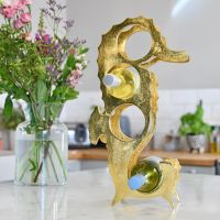Gold "Seahorse" Wine Rack