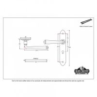 "Santina" Gothic Lever Lock Set Dimensions