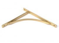 Close-Up of Satin Brass "Appleton" Traditional Arched Shelf Bracket - 314mm x 250mm