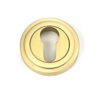 Satin Brass "Circular" Art Deco Euro Escutcheon - 53mm x 11mm