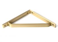 Close-Up of Satin Brass "Emmanuel" Modern Shelf Bracket - 150mm x 150mm