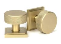 Satin Brass "Royale" Square Mortice Rim Knob Set - 63mm