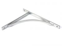 Close-Up of Satin Chrome "Appleton" Traditional Arched Shelf Bracket - 314mm x 250mm