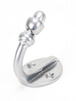 Satin Chrome Single Pronged Mushroom-Capped Coat Hook